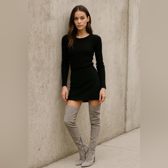 Chinese Laundry Kristin Cavallari Silver Gray over the knee Boots women's size 6 - Picture 1 of 7